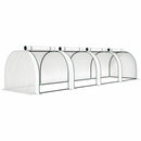 Serra a Tunnel 395x100x80 cm con 4 Porte in Acciaio e Plastica Impermeabile Anti UV Bianco      