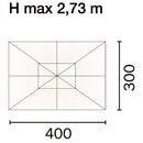 Ombrellone da Giardino Decentrato in Alluminio 3X4m con Maniglione Vorghini Handle Antracite e Ecrù
