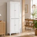 Mobile Bagno Alto da Terra 60x30x170 cm con Ripiani Regolabili in MDF e Metallo      