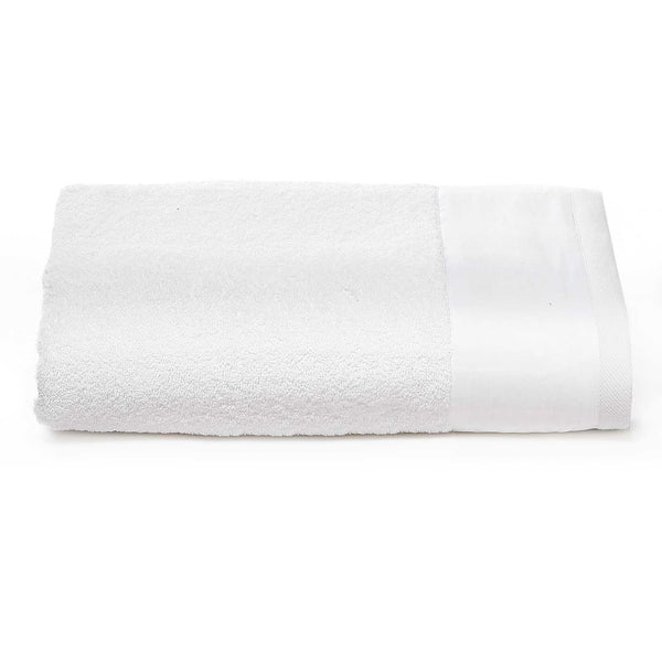 sconto Serviette Éponge 60x110 cm avec Volant Satin Blanc Garrini Hope