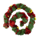 Ghirlanda Natalizia Intrecciata 280cm con Campane e Palline Rosso e Oro