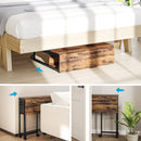 Scrivania Pieghevole 80x50x75 cm su Ruote con Ripiano e Borsa Portaoggetti in MDF e Acciaio Marrone Rustico      