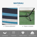 Amaca Autoportante con Supporto 298x117x105 cm Altezza Regolabile e Borsa di Trasporto in Metallo e Poliestere Bianco      