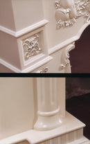 Camino Elettrico da Pavimento 80x100x33 cm Effetto Fiamma 1500W Savage XS Bianco