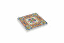 Set 6 Sottobicchieri Quadrati in Ceramica Fondo in Sughero 10x10 cm VdE Tivoli 1996 Costiera