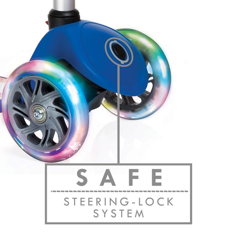 Monopattino a 3 Ruote a LED 3 Altezze Max 50Kg Globber PRIMO Fantasy Lights Up Stelle Azzurro