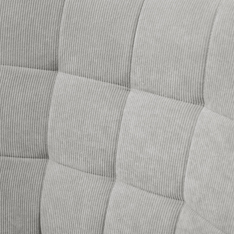 Poltrona da Salotto con Pouf Poggiapiedi 72x80x101 cm in Velluto a Costine Grigio  