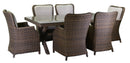 Set da Giardino Tavolo e 6 Sedie in Polyrattan Baltimora