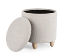 Sgabello Contenitore Ø 36x39,5 cm Zena in Bouclè