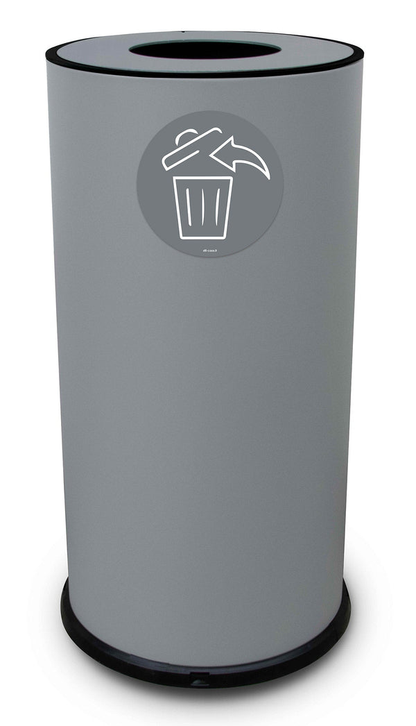 Pattumiera Per Raccolta Differenziata Ø35xh72 cm In Acciaio Verniciato 1 Scomparto Grigio online