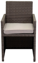 Set Tavolo + Sedie da Giardino in Polyrattan Atlanta Grigio