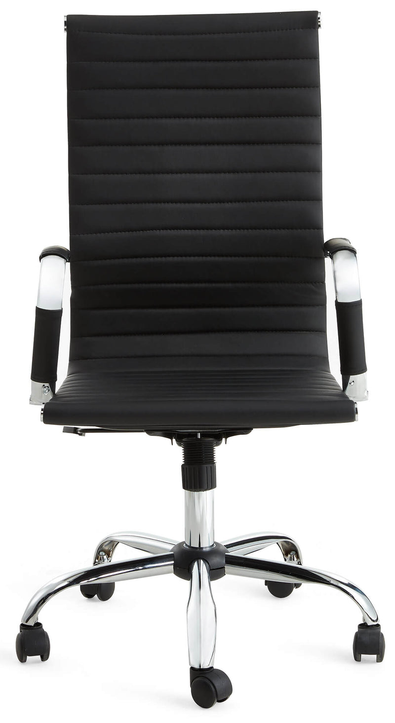 Sedia Poltrona Direzionale da Ufficio in Similpelle Motti Aston Nera