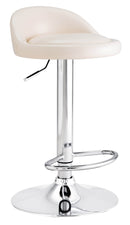 Sgabello con Alzata a Gas e Seduta Girevole in Similpelle Motti Madison Bianco