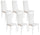 Lot de 6 Chaises 42x40x82 cm en Simili Cuir Blanc