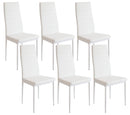 Set 6 Sedie 42x40x82 cm in Similpelle Bianco