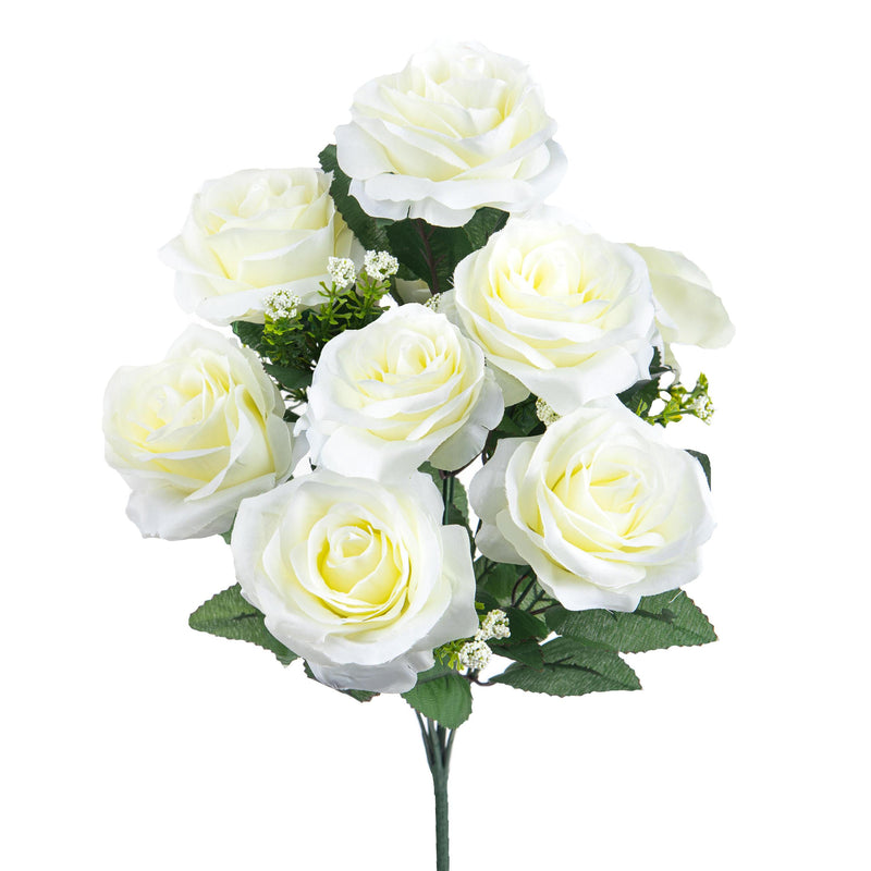 Set 3 Bouquet Artificiale con 9 Rose Altezza 43,5 cm 