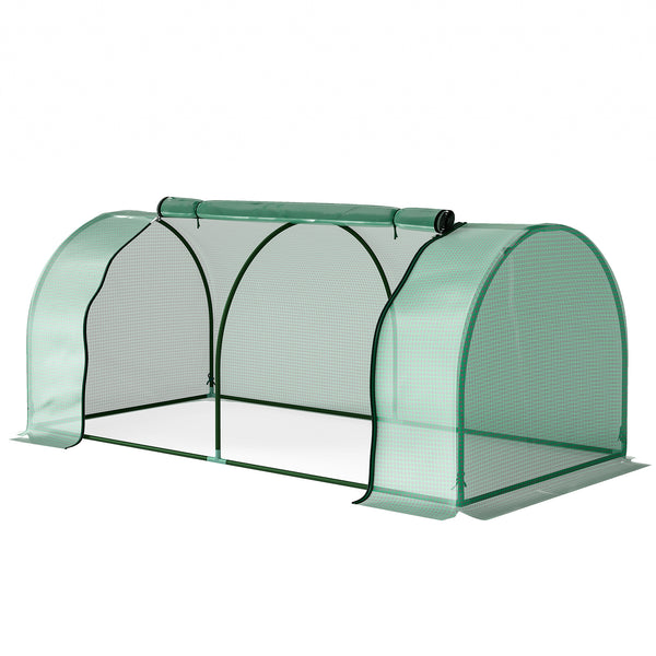 Serra da Giardino a Tunnel 200x100x80 cm in Acciaio e con Copertura in PVC Verde online