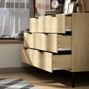 Cassettiera 6 Cassetti Design Nordico 110x40x75 cm Rovere  