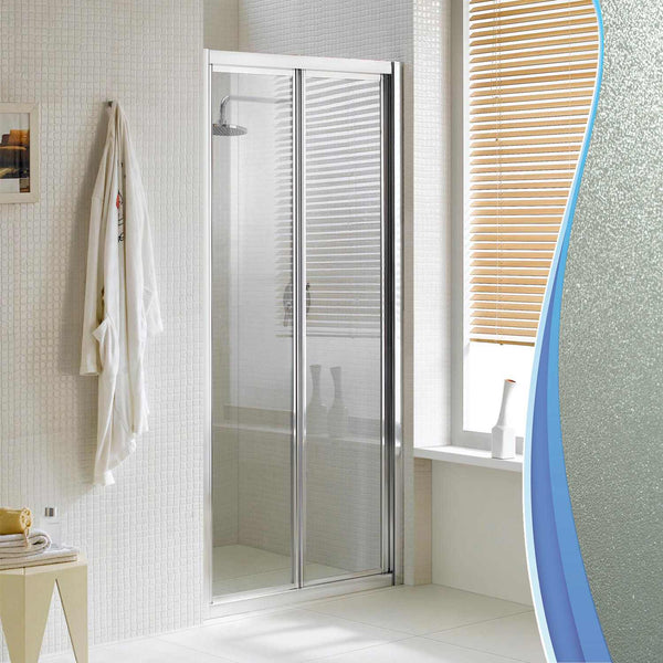 Porte de douche murale 1 porte pliante en cristal opaque 4mm H198 Fosterberg Fyn Différentes tailles online