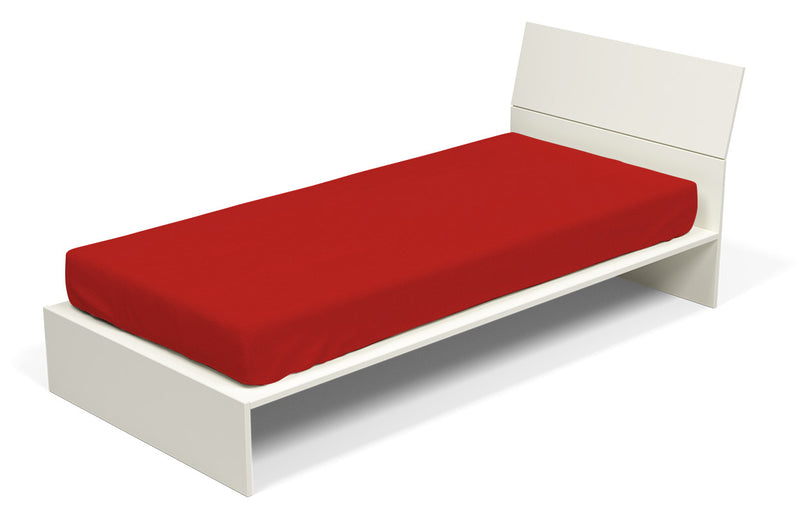 Lenzuolo Sotto con Angoli ed Elastico Tinta Unita Rosso Singolo