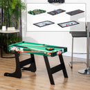 Tavolo da Gioco 6 in 1 Multigioco 118x104x71 cm con Calcio Balilla Biliardo Air Hockey Ping Pong Anelli e Hockey su Prato      