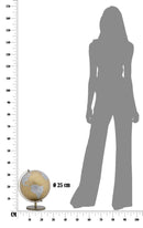 Mappamondo Arancione Ø25x34 cm Metallo e Plastica Oro Ruggine e Argento