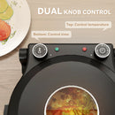 Forno per Pizza Elettrico 1200W con Finestra Trasparente Timer e Regolazione della Temperatura Nero   