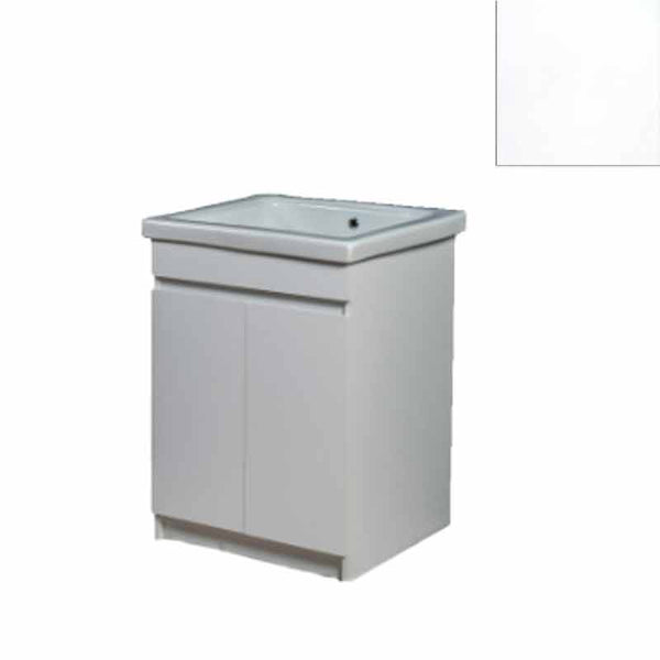 Mobile Lavatoio in Ceramica 2 Ante e Strofinatoio Integrato 60x60x86A cm Bianco Opaco sconto