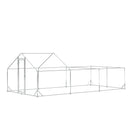 Pollaio Gabbia per Galline da Esterno 600x300x195 cm in Acciaio Zincato Grigio Argento