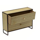 Portatutto in legno e in metallo marrone arrugginito 2 cassetti cm 29x10xh21