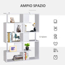 Mobile a Scaffali Libreria 5 Livelli in Legno Bianco 120x28.6x160 cm 