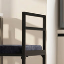 Set 2 Sgabelli Bar Industriali 42x40x91 cm con Schienale Poggiapiedi e Seduta Imbottita in Acciaio e Velluto Nero      