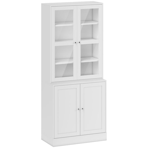 online Mobile Libreria Chiusa 76x40x178,5 cm con Vetrina e Armadietto Inferiore in MDF Bianco