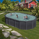 Piscina Ovale Fuori Terra 610x375xh132 cm in Acciaio e PVC Gre Capri