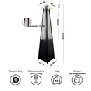Stufa a Fungo a Gas Max 13kW Fiamma Viva Verticale 52x52x227 cm Pyramid Nero     
