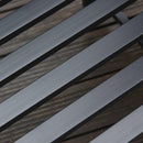 Panchina 2 Posti da Giardino 165x53,5x85,5 cm con Tavolino in Metallo Nero