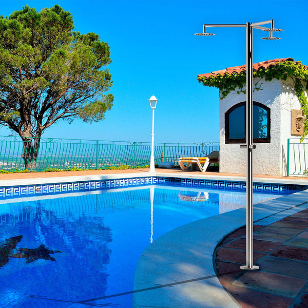 Doccia da Giardino ad Acqua Fredda in Acciaio Inox con 3 Soffioni Sined Cerbero acquista