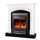 Camino Elettrico da Pavimento 97,5x90x25 cm Effetto Fiamma 2000W Casanova & Pluton Bianco/nero