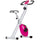 Cyclette Pieghevole Magnetica a 8 Livelli 97x43x110 cm con Display LCD Rotelle e Sellino Regolabile in Acciaio Rosa e Bianco