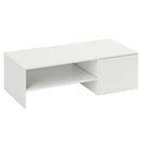 Tavolino da Caffè 110x52x36 cm con Piano Scorrevole e Ripiano Aperto e a Scomparsa in Legno Bianco      