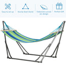 Amaca da Giardino 270x100x94 cm con Supporto in Acciaio Multicolor