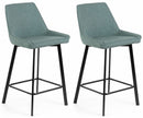 Set 2 Sgabelli 50x44xH94 cm in Tessuto Fox Acquamarina