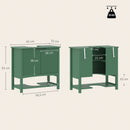 Mobile Sottolavabo per Lavabo a Colonna 65x32x62 cm con Anta e Ripiano in MDF Verde      