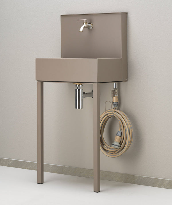 Lavandino a Parete da Giardino con Doppio Rubinetto Belfer 42/PRL Tortora sconto