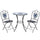 Ensemble table de jardin et 2 chaises pliantes avec mosaïque en métal