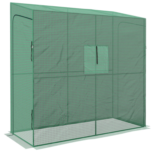 acquista Serra da Giardino a Muro con 2 Porte Avvolgibili e Copertura 200x80x200 cm in PE Anti UV Verde