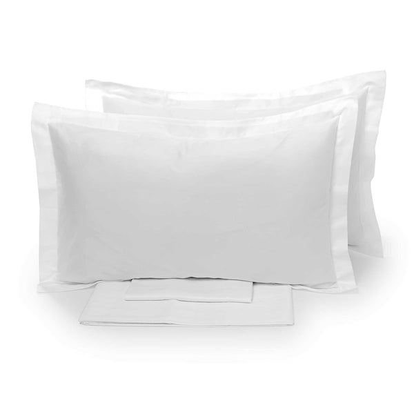 acquista Lot de draps doubles dessus et dessous et taies d'oreiller Garrini Clarice blanc uni