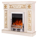 Camino Elettrico da Pavimento 102x110x30 cm Effetto Fiamma 2000W Versailles & Galileo Silver Avorio