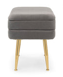 Panca Singola Contenitore Pavlina in Tessuto effetto Velluto Grigio