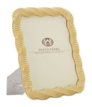 Cornice Bead Oro 25x2,2x30,2 cm in Poliresina e Vetro